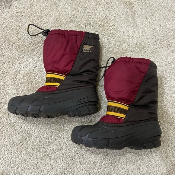 Sorel Youth Snow Winter Boots Kids Size 4 Maroon NY1799-228 Slip On Insulated, - Picture 4 of 15